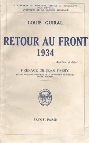 Retour au Front 1934 (Louis Guiral 1934 - Ed. 1934)